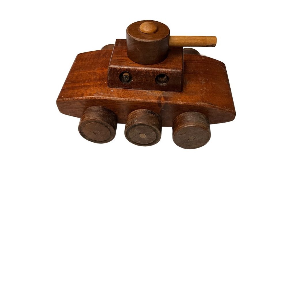 Wood toy tank handcrafted working parts‎